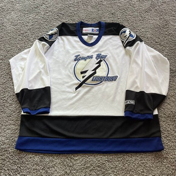 Vintage 90s CCM Tampa Bay Lightning Jersey White Home Men’s Size XL NHL Hockey